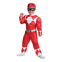 Rood Power Ranger-kostuum voor peuters met spierballen
