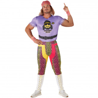WWE Macho Man Randy Savage Worstelaar Kostuum - Purper