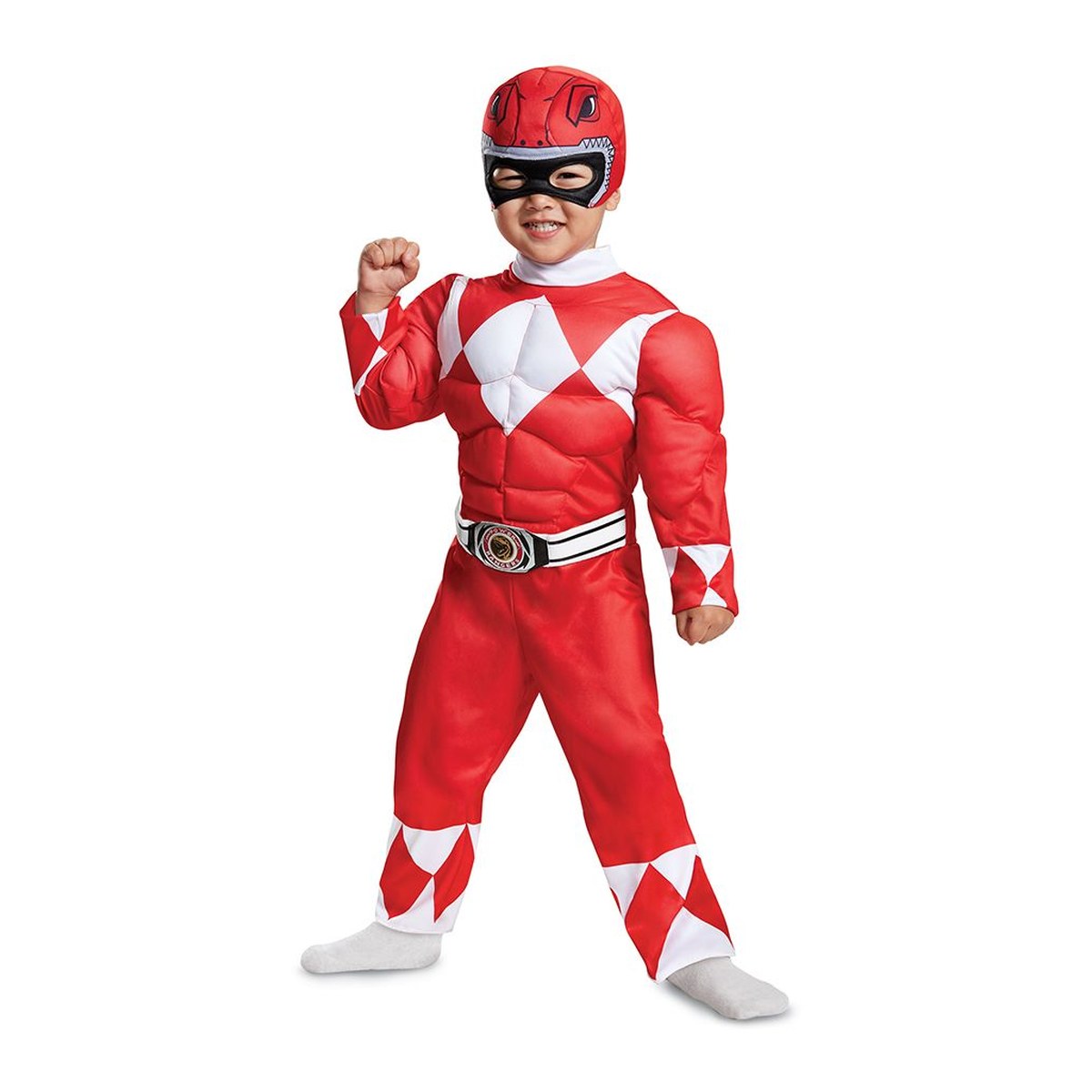 Rood Power Ranger peuter Muscle Suit-kostuum voor kinderen