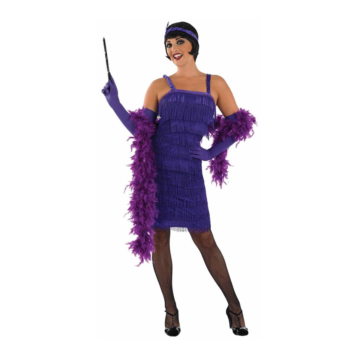Paars flapper kostuum voor dames