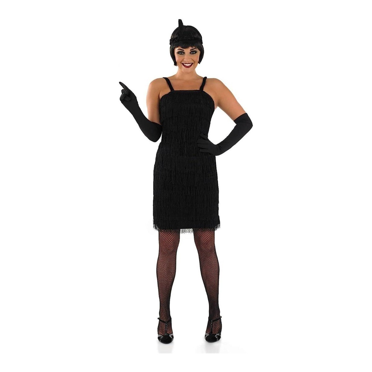 Dames zwart Flapper Girl jaren '20 kostuum