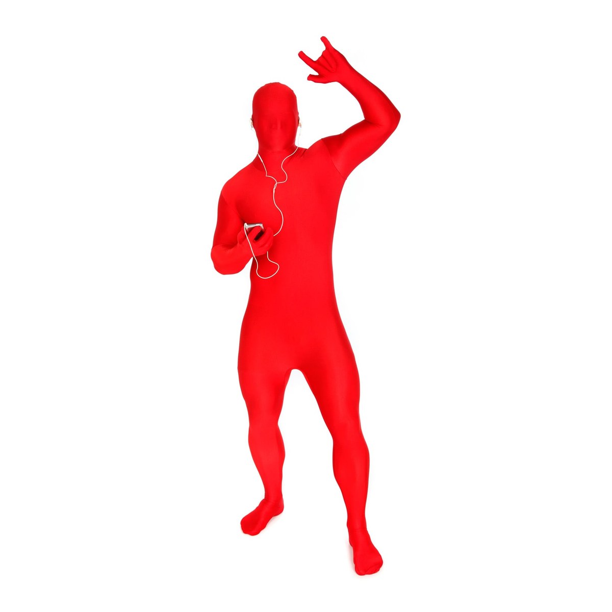 Rode morphsuit-kostuum voor heren
