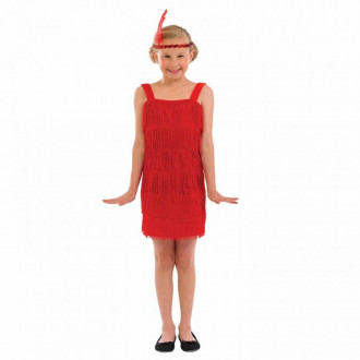 Kinderen Rood Flapper Meisje 20's Kostuum Jurk