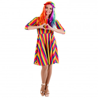 Regenboogjurk Kostuum voor Vrouw