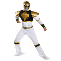 Power Rangers Wit Ranger Spieren-kostuum voor heren
