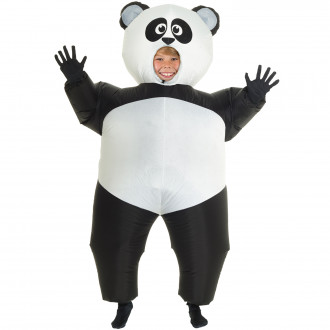 Gigantisch opblaasbaar panda kostuum voor kinderen
