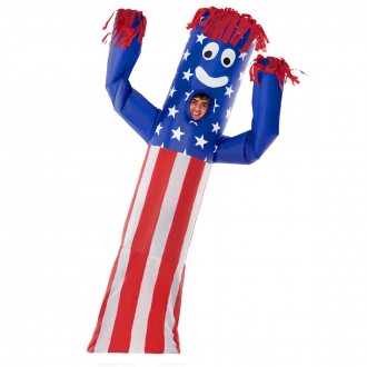 Heren Opblaasbaar Wavy Arm man USA Kostuum