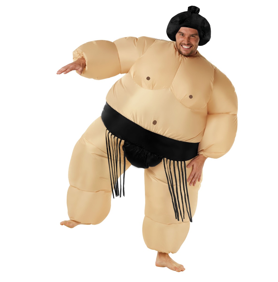 Heren Opblaasbaar Sumo Megamorph Kostuum Zwart