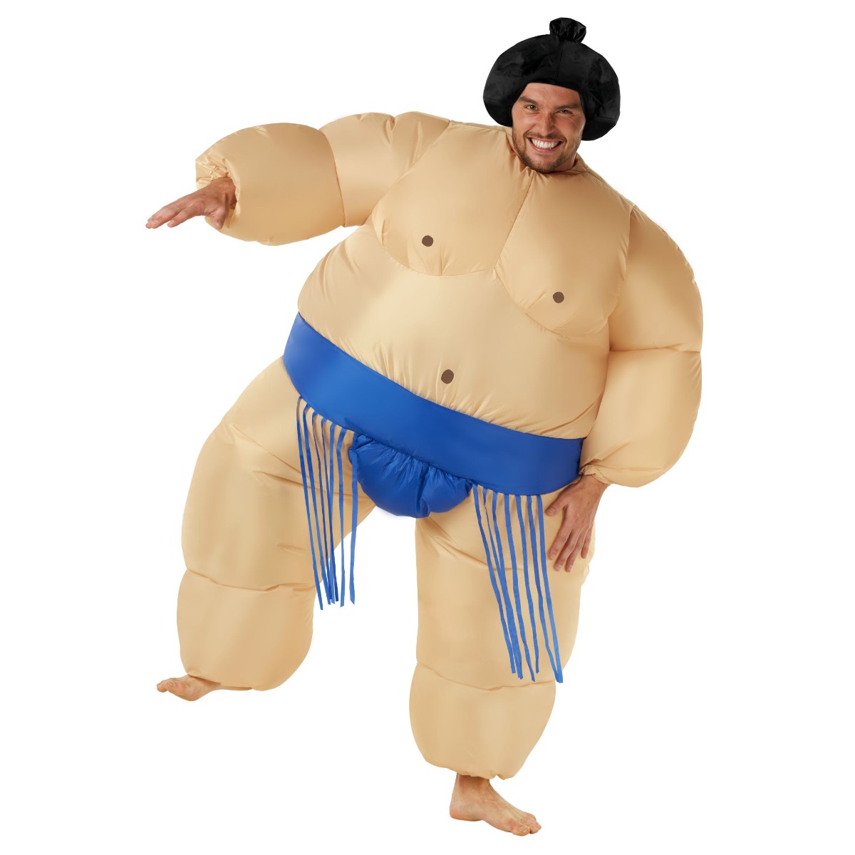 Heren Opblaasbaar Sumo Megamorph Kostuum Blauw