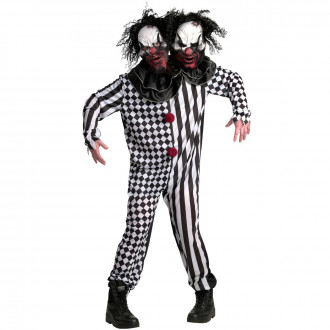 Tweehoofdige clown kostuum