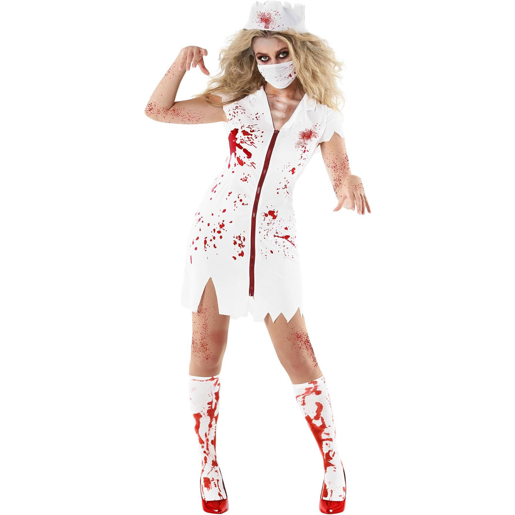 Zombie-horror verpleegsterskostuum voor dames